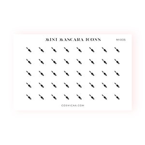 Mini Mascara Icons: Planner Stickers for Hobonichi Grid
