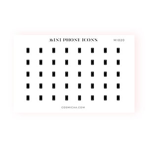 Mini Phone Icons - Planner stickers, mini icons, mini stickers, minimalistic planner stickers, mini stickers for the hobonichi grid