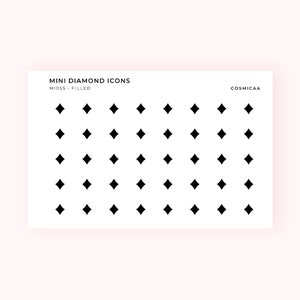 Mini Diamond Icons - Planner stickers, mini icons, mini stickers, minimalistic planner stickers, mini stickers for hobonichi grid
