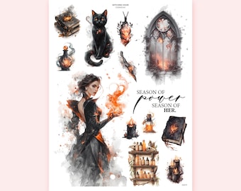 Geisterstunde Sticker | Witchy Decor Sticker für Journaling & Planer