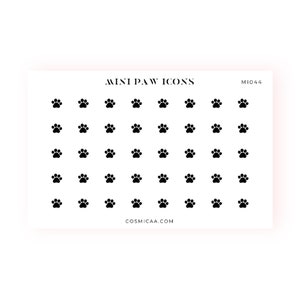 Mini Paw Print Planner Stickers: Hobonichi Grid Icons