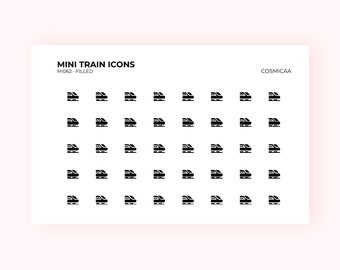 Mini Train Icons - Planner stickers, mini icons, mini stickers, minimalistic planner stickers, mini stickers for hobonichi grid