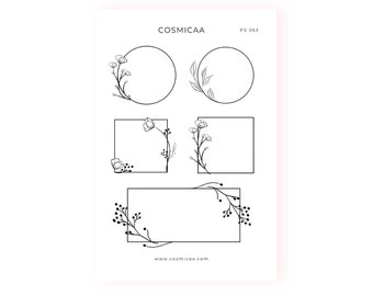 Foiled Botanical Frame Stickers - Premium Matte Planner Stickers