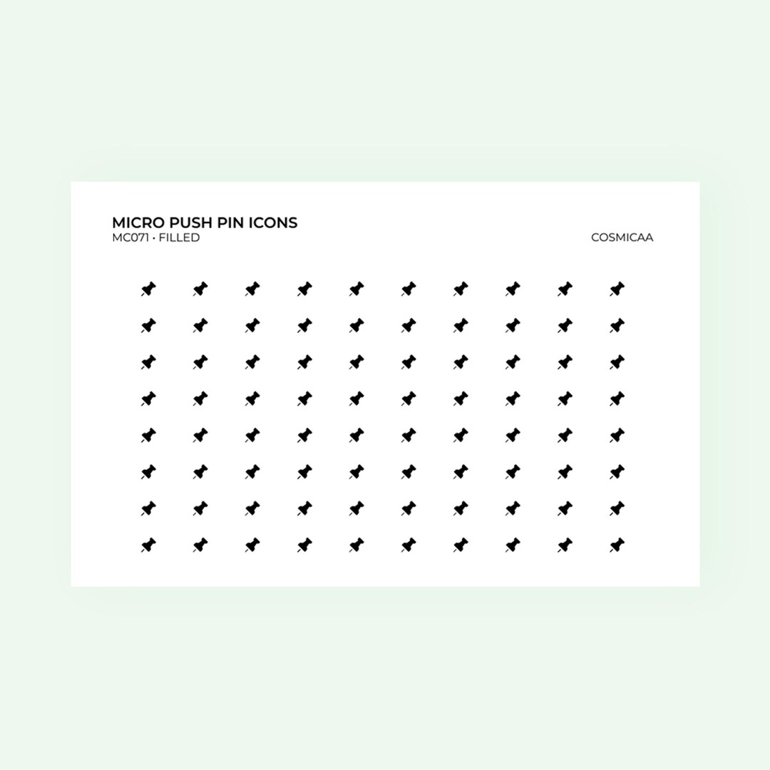 Micro Push Pin Planner Stickers: Functional Hobonichi Icons - Etsy