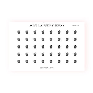 Mini Laundry Icons - Planner stickers, mini icons, mini stickers, minimalistic planner stickers, mini stickers for the hobonichi grid