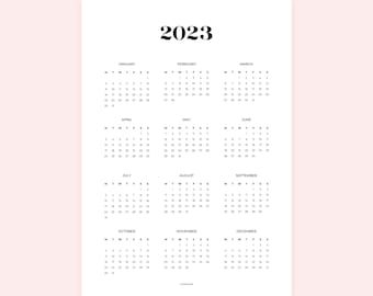 Dashboard panoramica dell'anno 2023: pagina del calendario del planner