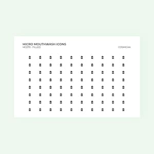 Enxaguante bucal - micro ícones, adesivos de planejador, micro adesivos, adesivos de planejador minimalista, adesivos funcionais para Hobonichi, dentes, odontológico