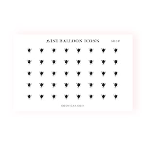 Mini Balloon Icons - Planner stickers, mini icons, mini stickers, minimalistic planner stickers, mini stickers for the hobonichi grid