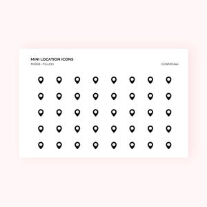 Mini Location Icons - Planner stickers, mini icons, mini stickers, minimalistic planner stickers, mini stickers for the hobonichi grid
