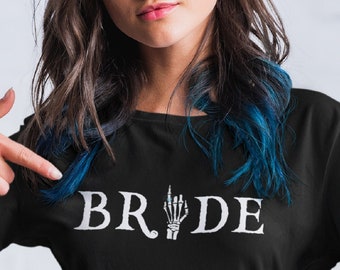 Gothic Bride Shirt: Skeleton Hand Wedding Tee