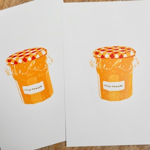 3 Fruchtmarmelade in Linoldruck