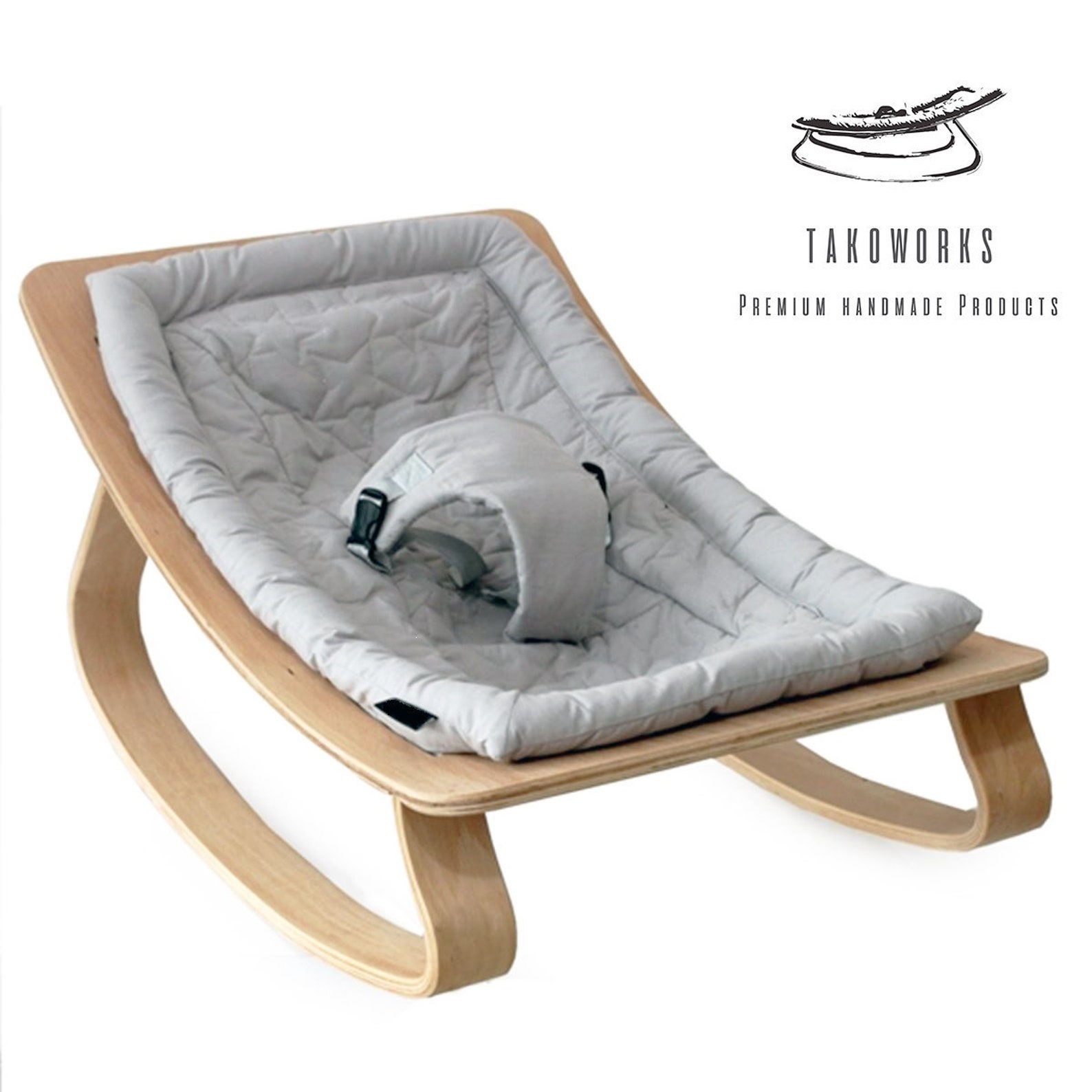 Natural Wood Baby Rocking Chair Bouncer Swing Chair Baby Etsy