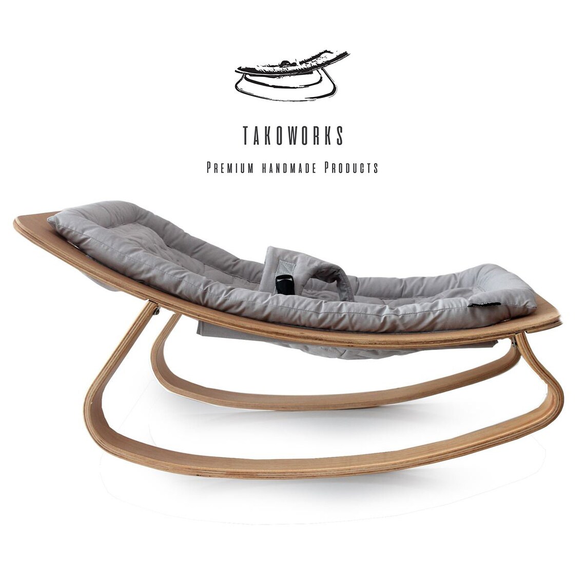 Natural Wood Baby Rocking Chair Bouncer Swing Chair Baby Etsy