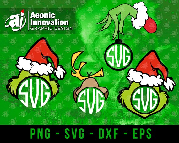 Grinch Monogram SVG Grinch Christmas 