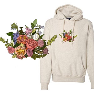 Flower Bouquet Sketch - Soft and Heavy Oatmeal Hoodie