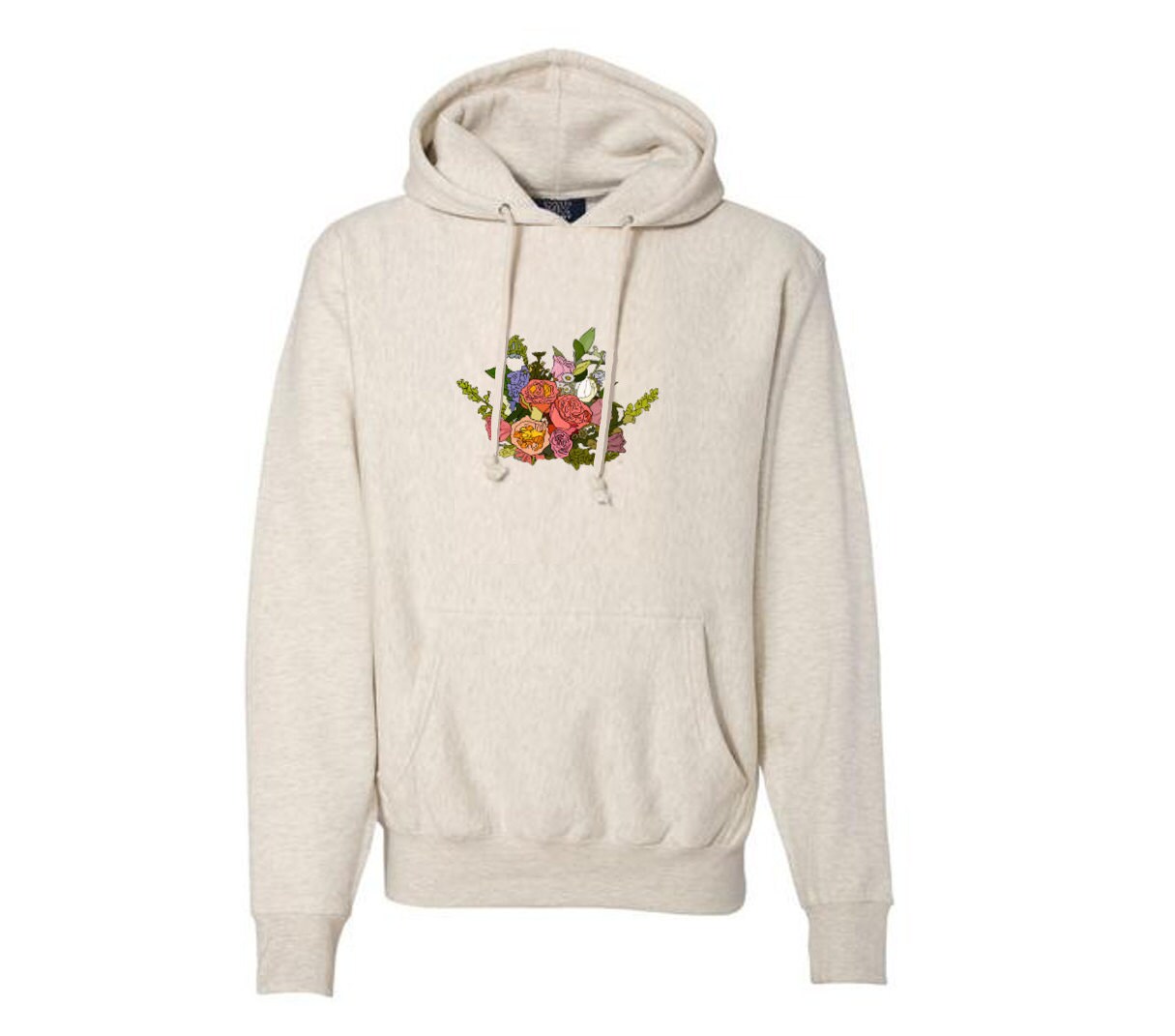 Flower Bouquet Sketch - Soft and Heavy Oatmeal Hoodie - Etsy