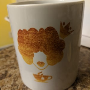 Afro tea girl cup