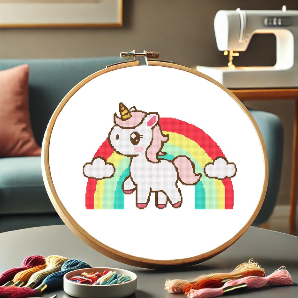 Motif de broderie gratuit Licorne endormie