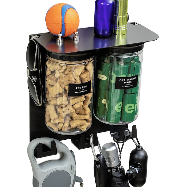 Organiseur de laisses et de friandises pour chien : accessoires muraux pour animaux de compagnie, crochet pour collier