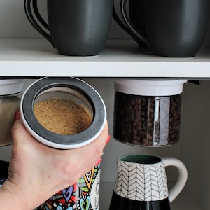 RV Under Cabinet Storage Canisters: Airtight Space-Saving Jars,Minimalist Personalizable Labels Included