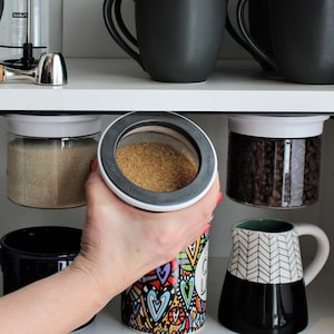 Under Cabinet Storage Shelf Organizer, Space Saving Airtight Storage Jars for Convenient Kitchen Under Cabinet or Under Sink Organizers