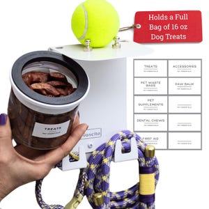 Organizador de correa y golosinas para perros: organizador de accesorios para mascotas de pared, etiquetas personalizables minimalistas incluidas imagen 1