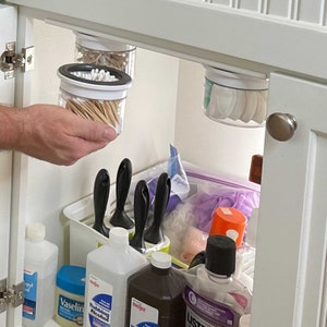 Bathroom Under Sink or Shelf Organizer, Space Maximizing Design, for Zero Waste Bathroom, Great for Flossers, Cotton Rounds and Swabs