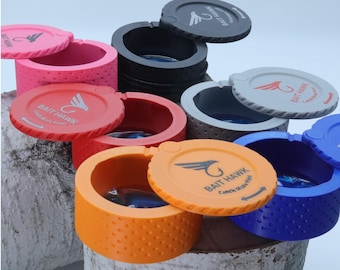Ice Fishing Bait Puck: One-Handed Magnetic Slide + Jig & Hook Storage | Bait Hawk | Built-In Cutters | Made in Michigan