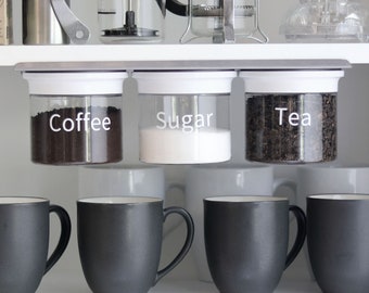 Recipientes herméticos para almacenar alimentos: Frascos para especias, té y café - Set que ahorra espacio