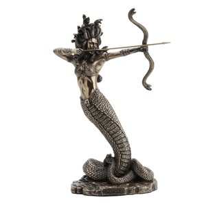 Greek Mythology Medusa Throwing Arrow Statue