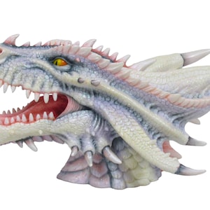 Custom Colorful Dragon Head Bust Statue, Fantasy Decor