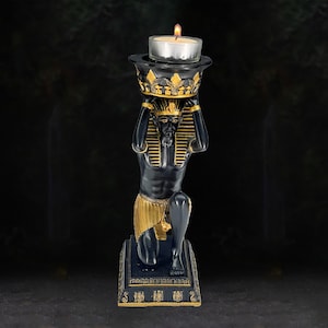 Egyptian Pharaoh Bastet Statue Candle Holder