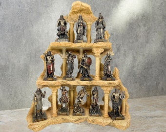 Ancient Twelve Greek Roman Olympian Gods Pantheon Statue, Greek God Miniatures Sculpture