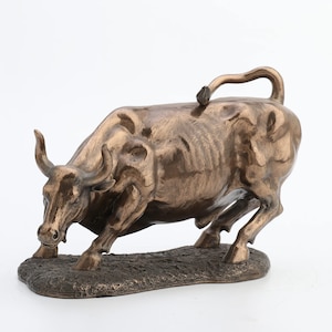 Bronze Bull Statue, Bull Market Figurine, Bull Sculpture