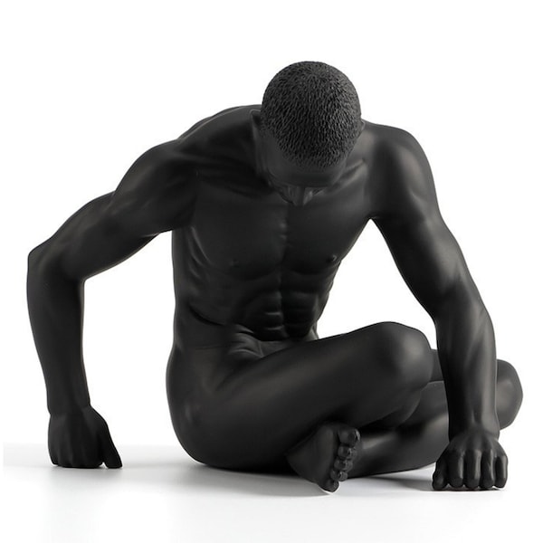 Black Male Based on Hands Figurine, Black Male Nude Sculpture