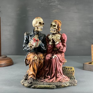 Amazon.com: Love Never Dies Collectible Skeleton Sculpture