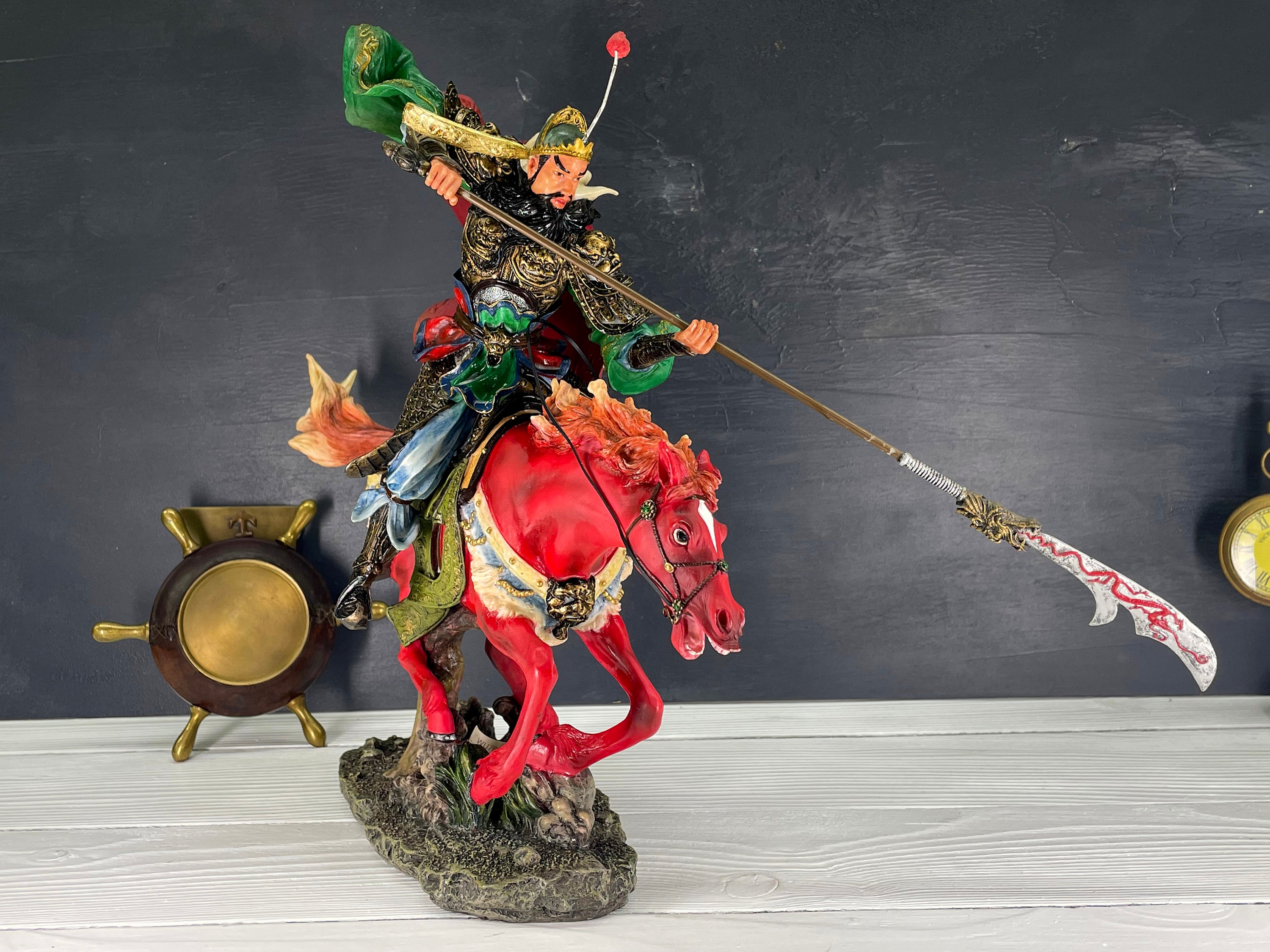 Guan Yu Zisha Statue, 關羽, Romance of the Three Kingdoms Figurine, Emperor Guan