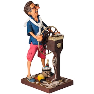 The Weekend Captain Statue, Nautical Decor, Handcrafted Sailor Figurine
