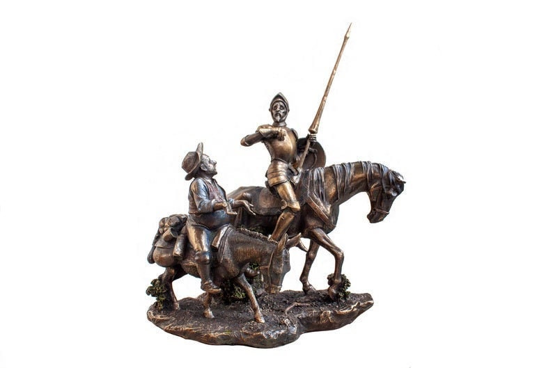 ドン・キホーテとサンチョ・パンサのフィギュア：コールドキャスト樹脂