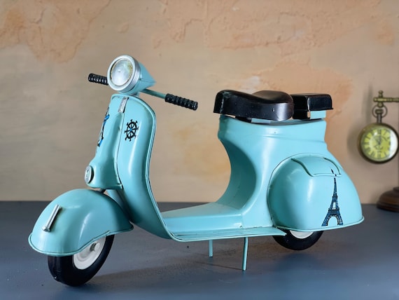 Classic Italian Blue Scooter Model Vintage Metal Scooter Etsy Australia