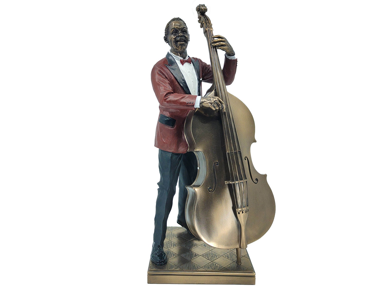 Jazz Band Double Bass Player Bronze Statue Jazz Band Etsy