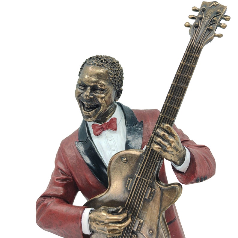 Jazz Band Guitar Player Statue Bronze Guitar Player Figurine Etsy