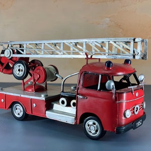 1952 Vintage Die-Cast Metal Fire Engine Model, Fire Truck Decor