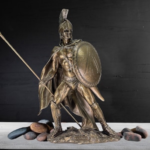 Spartan King Leonidas Statue Sculpture Warrior Soldier, Bronze Leonidas Statue, Greek God Leonidas