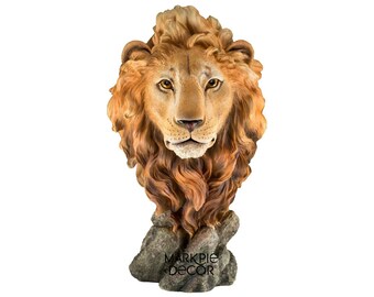 Lion Head Bust Statue, Home Decor
