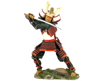 Samurai Warrior in Battle Japanese Statue