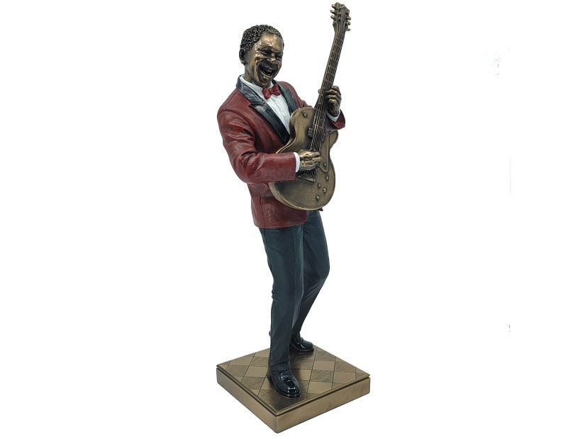 Jazz Band Guitar Player Statue Bronze Guitar Player Figurine Etsy