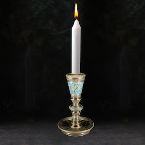 Art Nouveau Bronze Candlestick Holder, Table Candlestick Decor