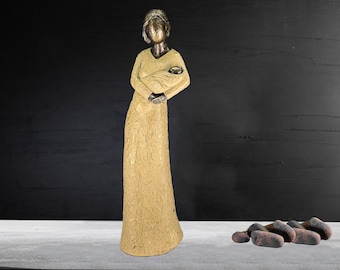 Handmade Mother and Baby Sculpture, No Face Statue