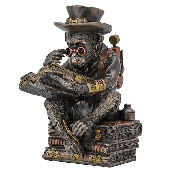 Steampunk Schimpanse Gelehrte Statue Decor